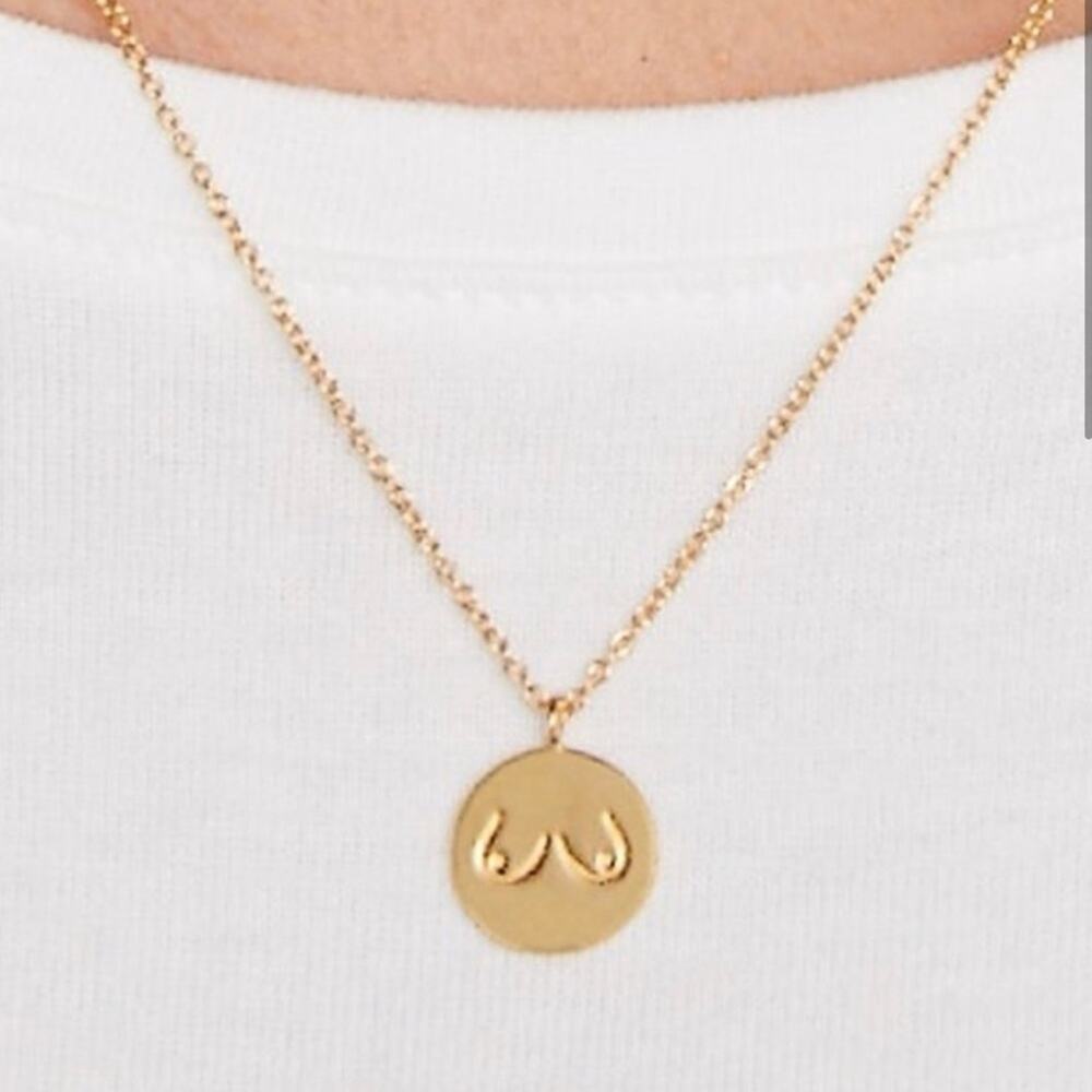 THIRDLOVE 14k gold To Each, Her Own Breast Shape Necklace Gift NWT